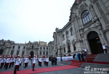 秘魯儀仗隊高唱中國國歌 歡迎李克強總理到訪