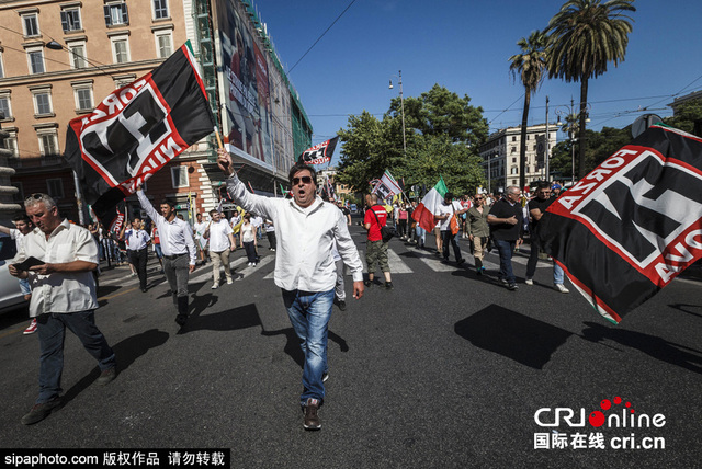 意大利極右翼政黨舉行抗議 反對ISIS在歐洲擴散