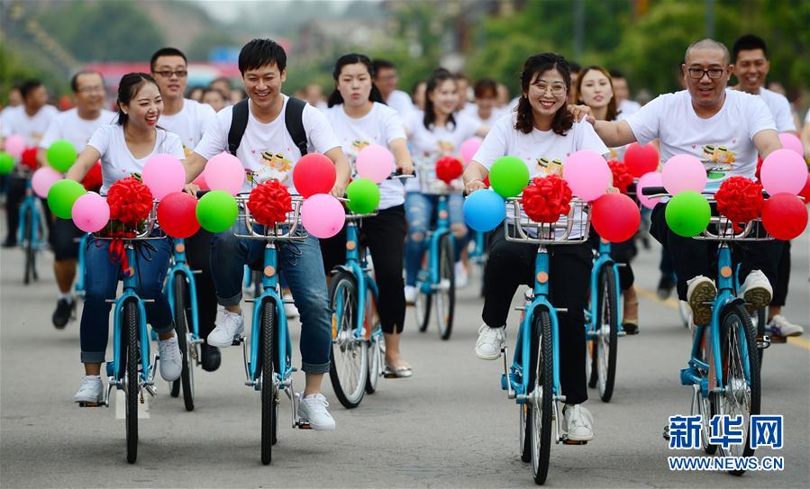 山西永濟：單車婚禮 情定七夕