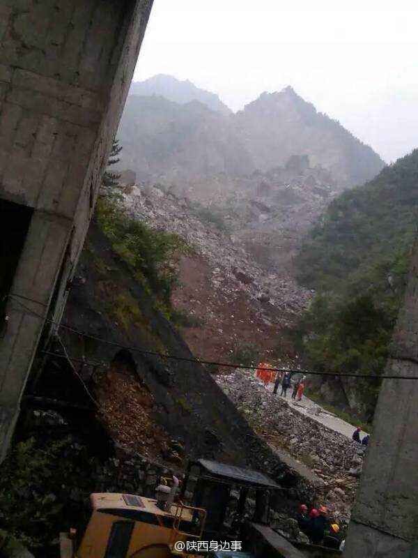 陜西山陽突發山體滑坡 14人獲救數十人失蹤