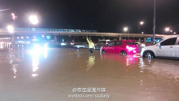 颱風暴雨過境泰國 芭提雅城內澇嚴重