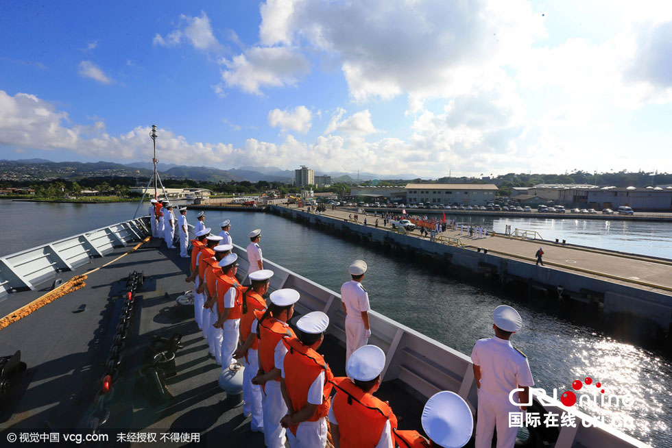 中國海軍152艦艇編隊抵達美國夏威夷訪問