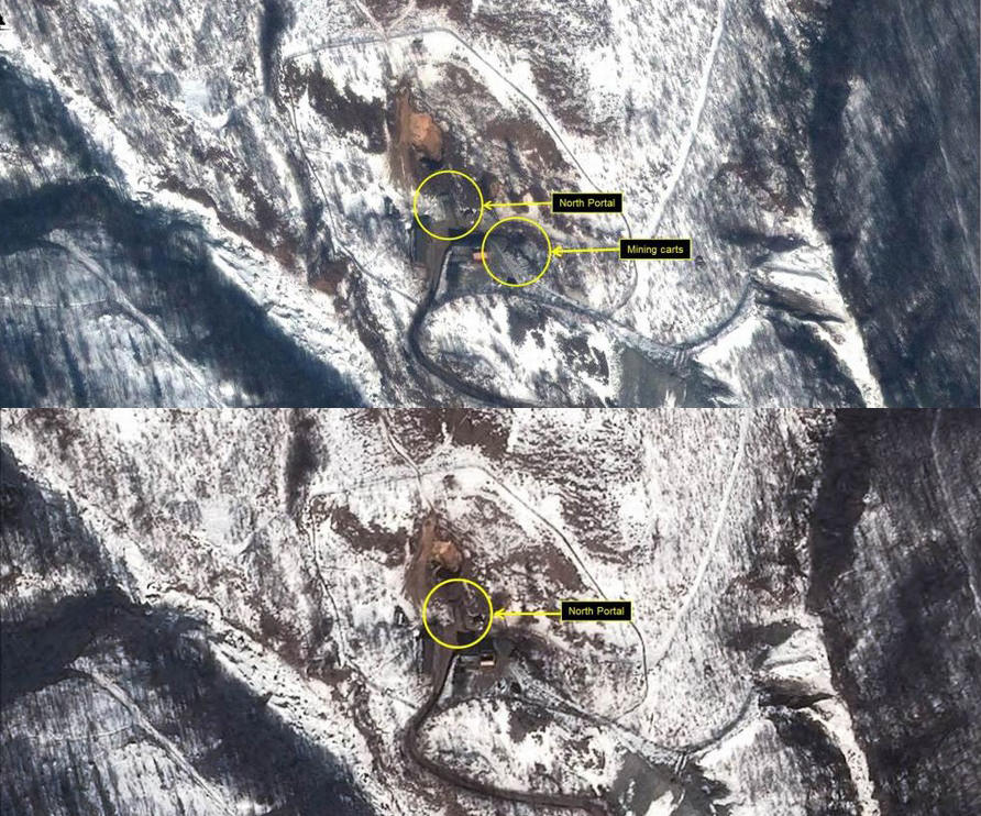 朝鮮核子試驗前後衛星對比照曝光