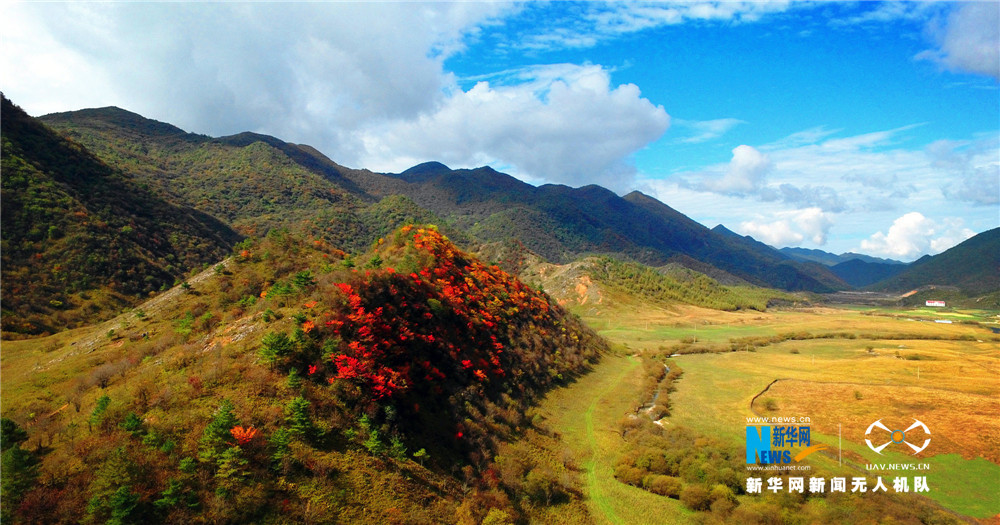 紅葉成最美點綴 航拍重慶紅池壩濕地之秋