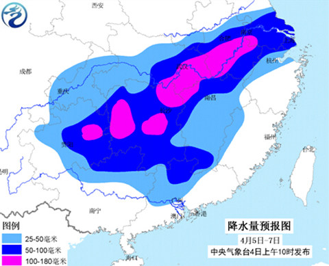 中央氣象臺發佈暴雨藍色預警 西南局地有大暴雨