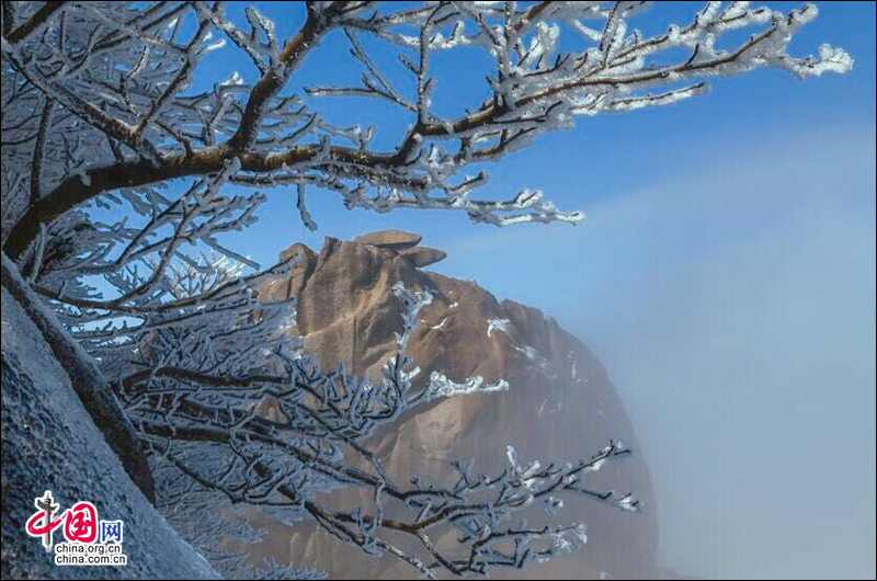 霧凇下的黃山 再現電影《冰雪奇緣》場景