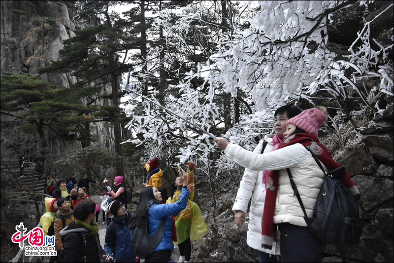 霧凇下的黃山 再現電影《冰雪奇緣》場景