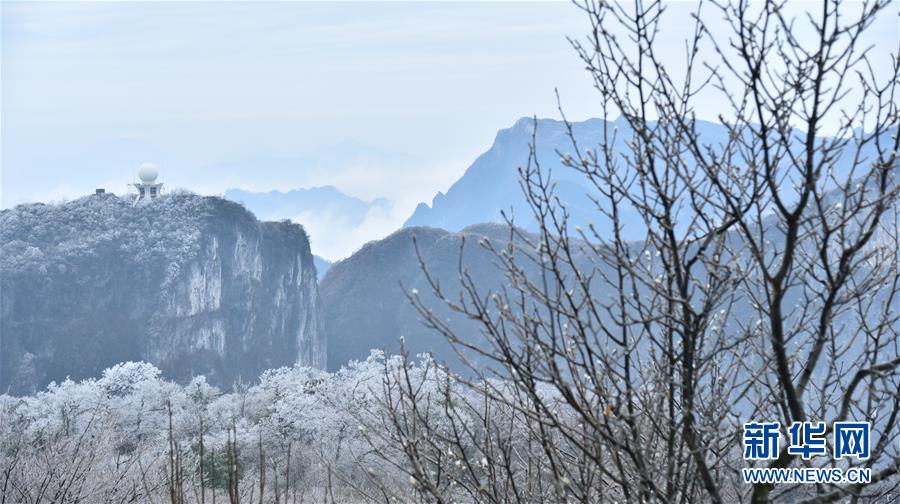 湖南張家界：霧凇景觀美如畫