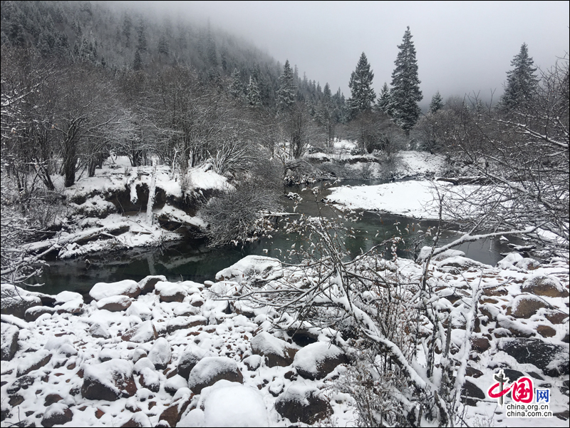 大雪裝扮的初冬 達古冰山開啟冰雪童話世界