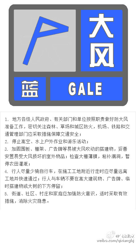 北京發佈大風藍色預警信號 陣風可達6、7級