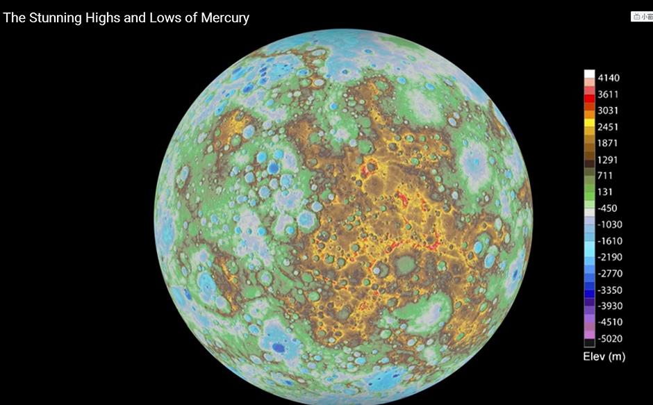 NASA繪製首張完整的水星地形圖