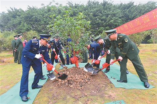 【焦點圖】中越海警種下友誼樹