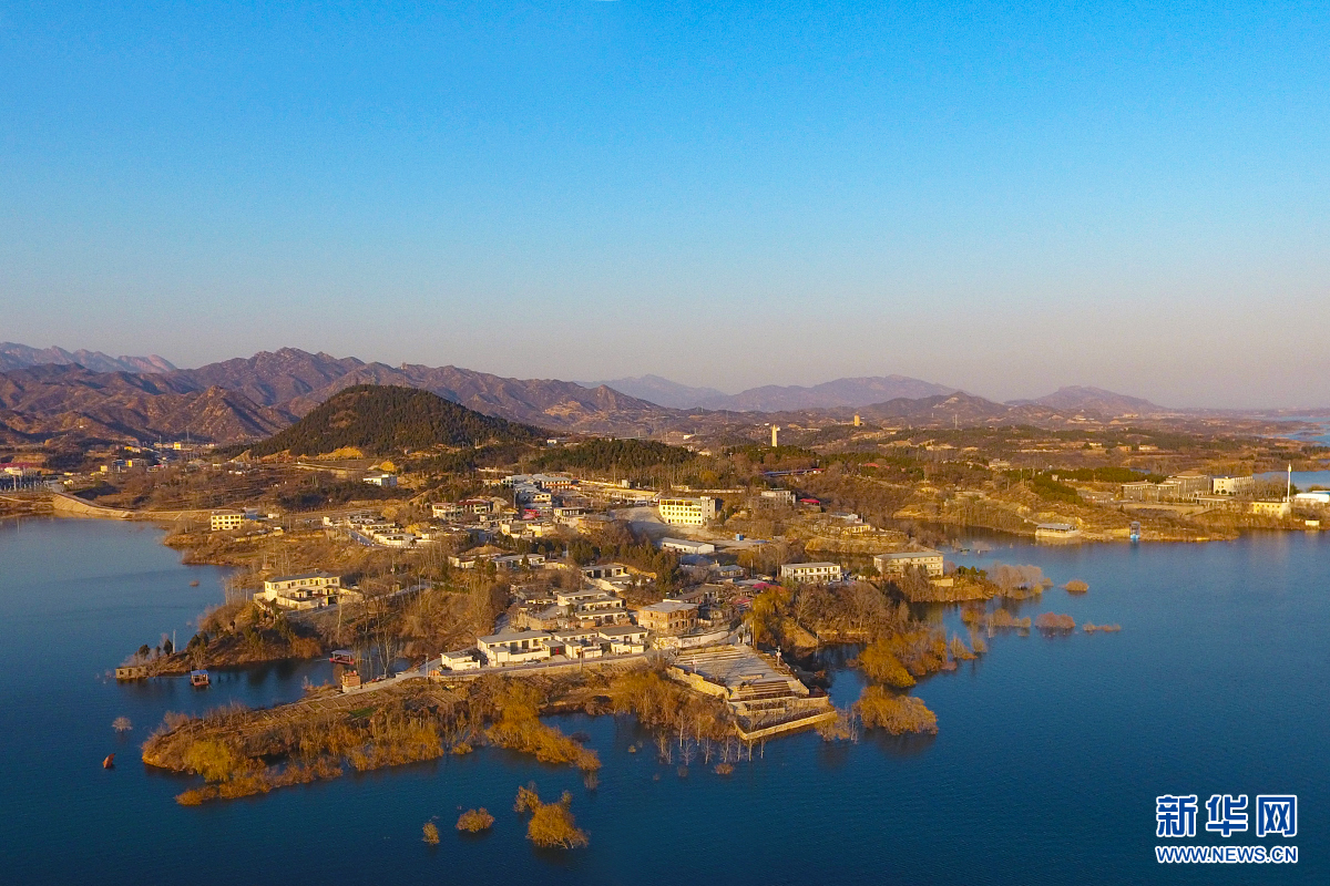 航拍西柏坡村 依託紅色旅遊建設美麗鄉村