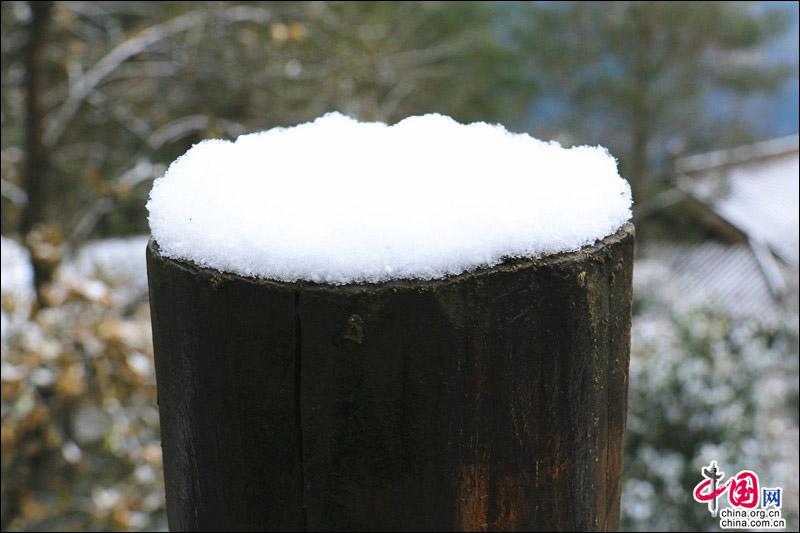 劍門關迎來2018年第一場雪 銀裝素裹景色宜人