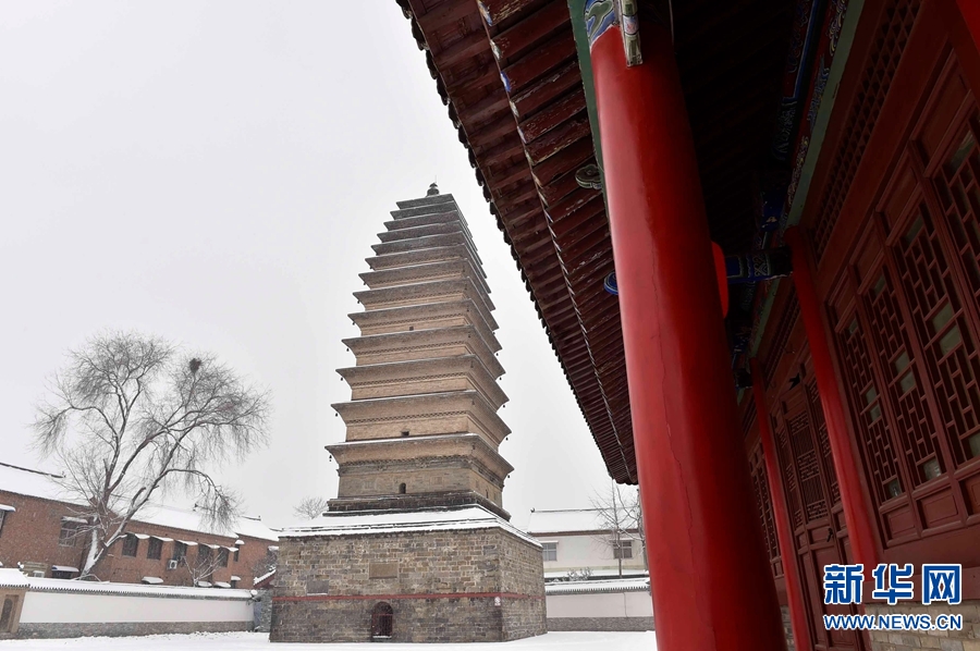 河南沁陽：博物館雪景更迷人