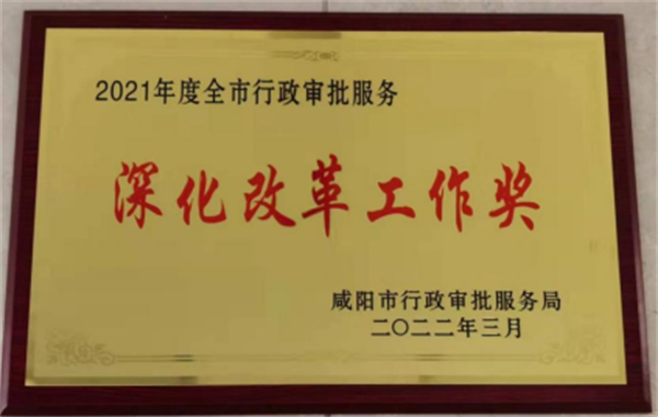 咸陽高新區行政審批服務局榮獲“2021年度全市行政審批服務深化改革工作獎”等多項榮譽_fororder_圖片12