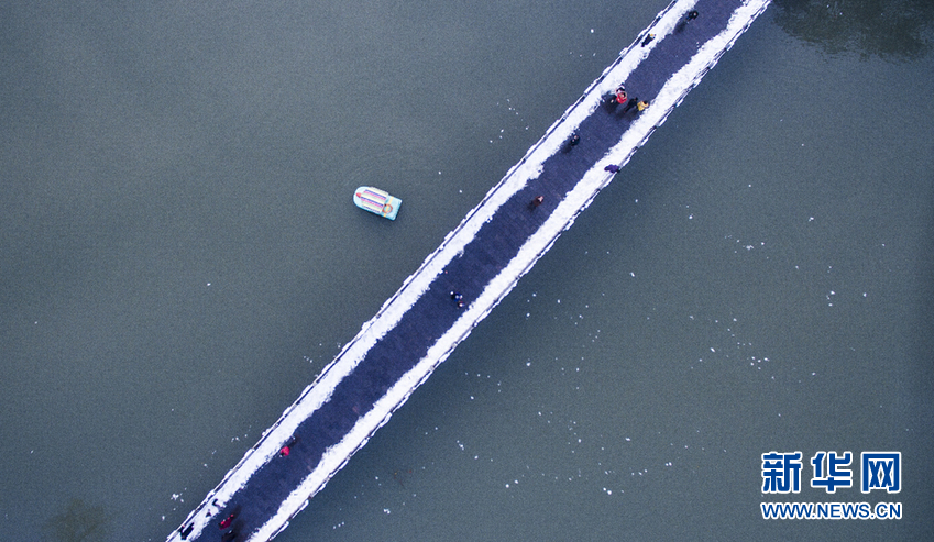 航拍合肥：雪中畫