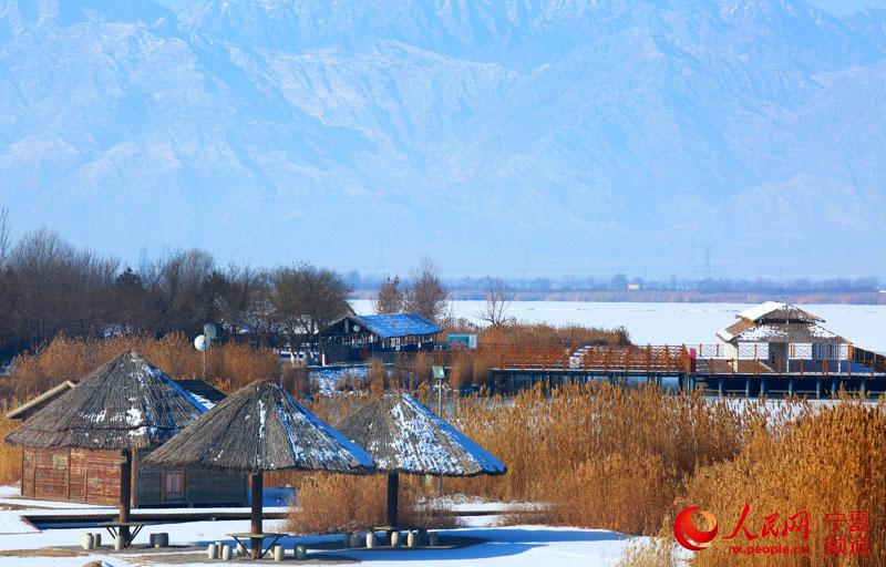 冬韻沙湖雪景美