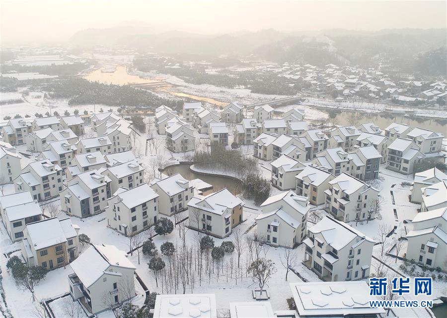 浙江安吉：美麗鄉村 雪景如畫