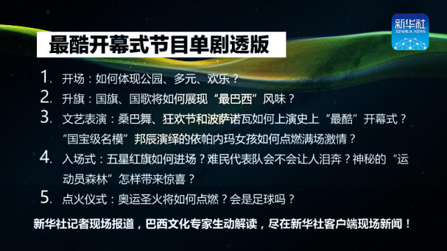 17張圖讀懂裏約奧運開幕式