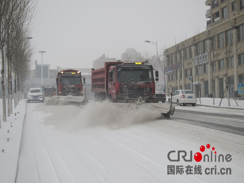 供稿已過【本網原創】雞西市環衛工人晝夜清雪保暢通