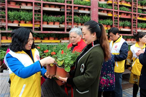 【區縣聯動】【大足】【區縣聯動 列表】大足城管志願者“萬盆鮮花贈市民”