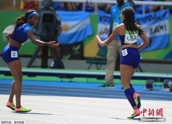 女子4X100米美國隊單獨重賽第1晉級 中國隊出局