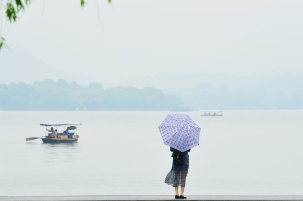 雨水相伴 西湖更多了一抹詩意