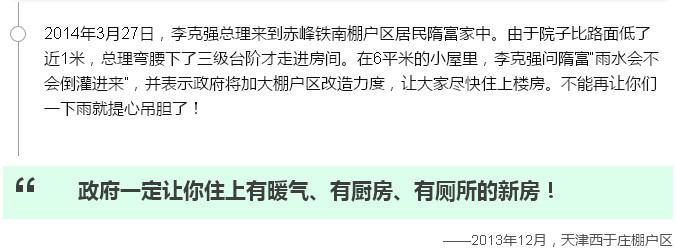 唸唸不忘棚戶區改造，總理走過的地方説過的話