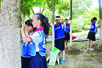 武漢首批“小樹長”競選上崗 研學旅行中普查公園樹木