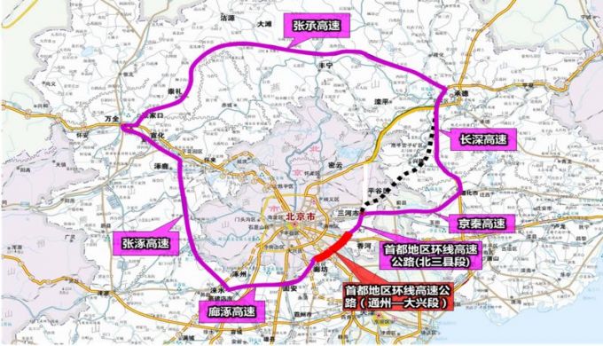 首都地區環線高速通州至大興段月底通車 北京“七環”主路貫通