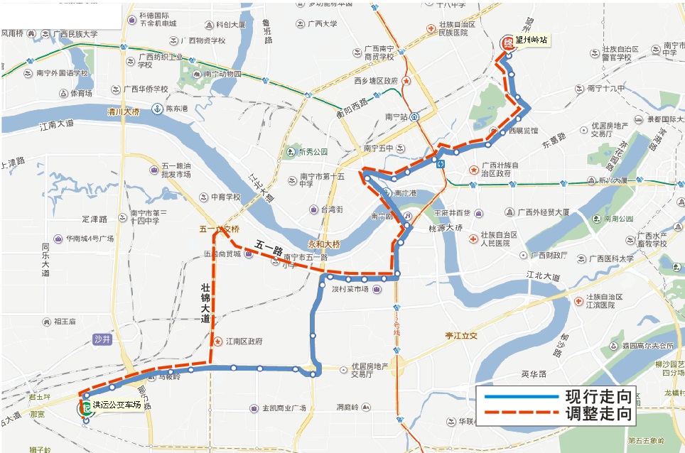 【唐已審】【供稿】南寧市B5路、15路等4條公交線路調整