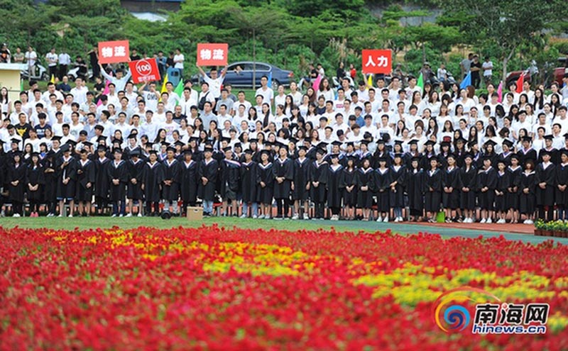 海南史上最大陣容畢業照！5000名大學生同框