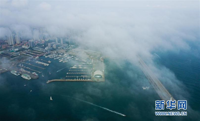 青島市南區雲霧繚繞 建築若隱若現美如仙境_fororder_1_副本