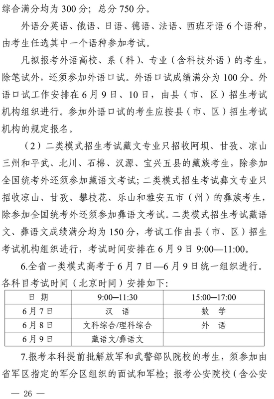 【高招焦點圖文字鏈】四川2022高招規定公佈：考試時間定了 錄取設5批次