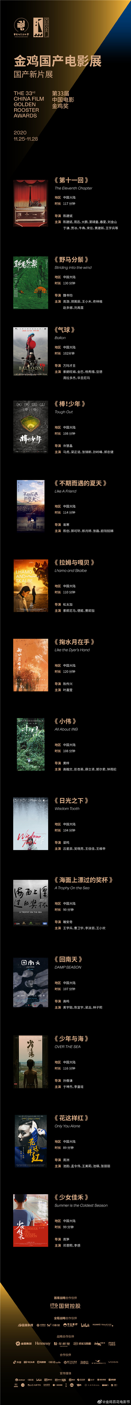 2020金雞國産新片展曝片單 周迅陳建斌新片將映