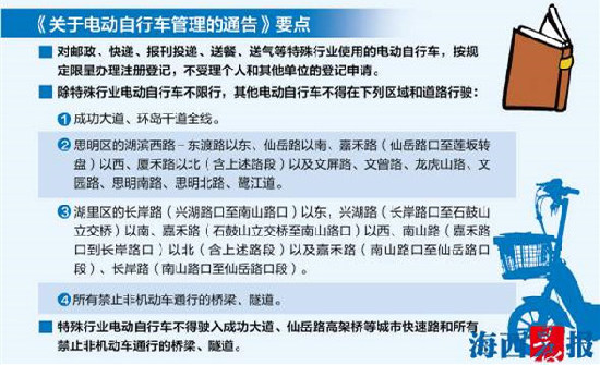 【要聞】【廈門】【移動版】【滾動新聞】【Chinanews帶圖】廈門市發佈通告 調整島內電動自行車管理制度