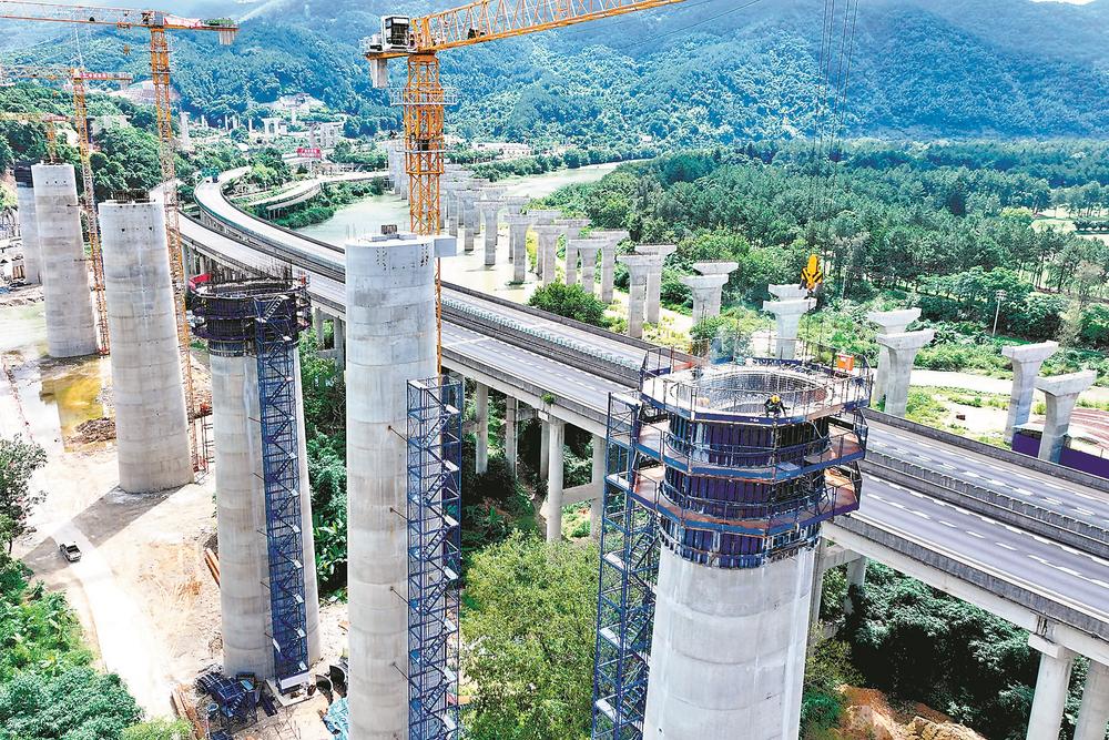 福州首條自建鐵路全線最長橋梁加緊施工中