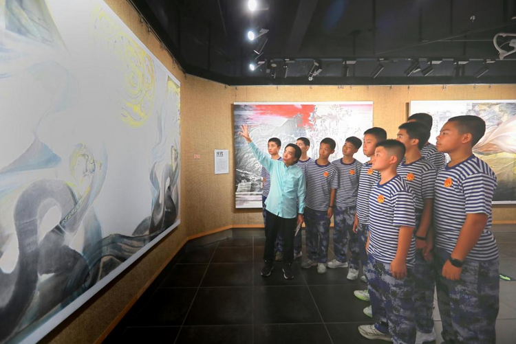 蒙復旦《與絲綢同行》彩墨畫展引爆廣州海絲熱_fororder_圖片1
