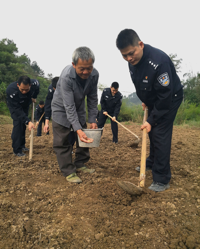 崇左寧明：邊檢站民警助農春耕