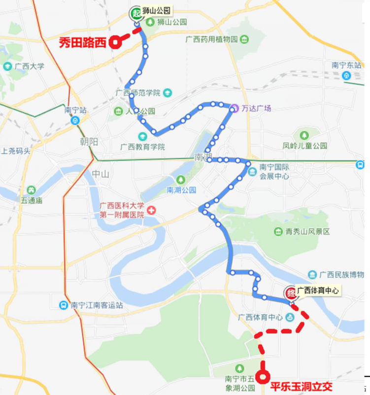 【唐已審】【供稿】南寧市：調整4條公交線路服務五象總部基地