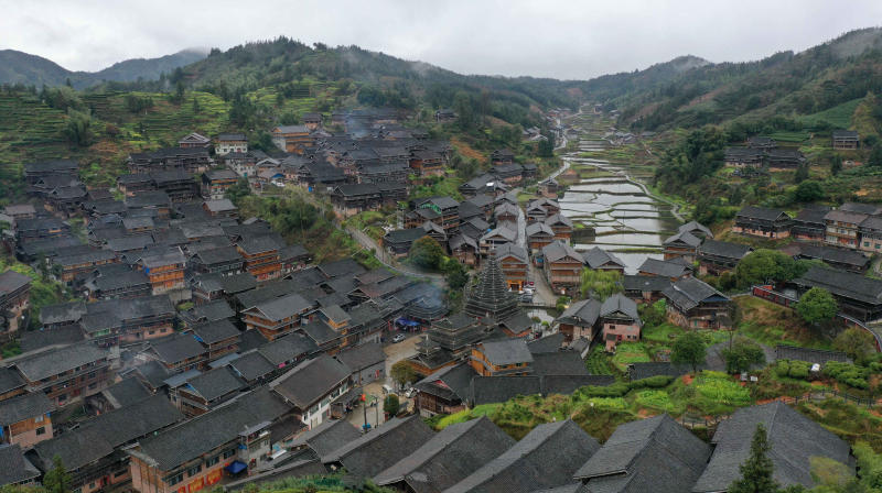 廣西三江：雨後侗寨景色新