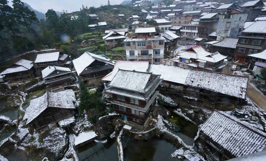 廣西融水：苗山春雪美如畫