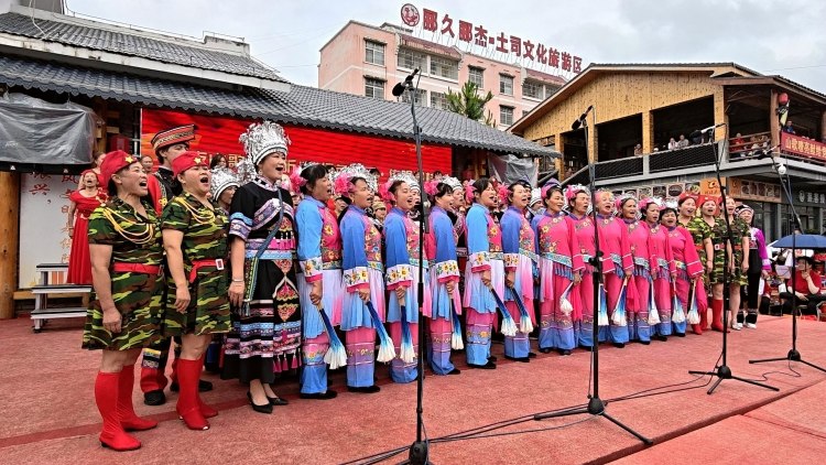 廣西南丹：黔桂多民族群眾唱響紅歌迎“七一”_fororder_3