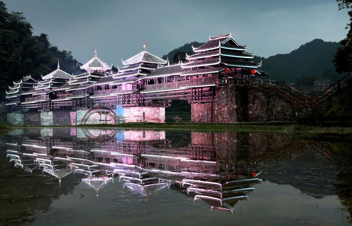 廣西：程陽風雨橋美輪美奐