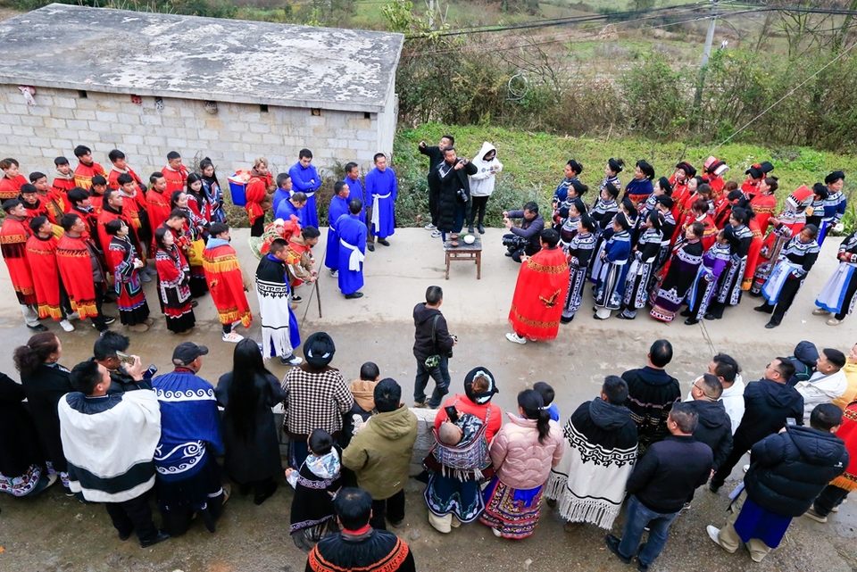 貴州威寧：傳統彝族婚禮扮靚山寨‌