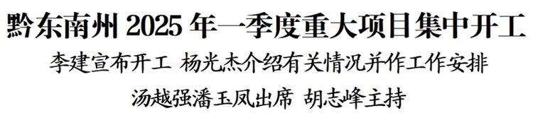 黔東南州2025年一季度重大項目集中開工