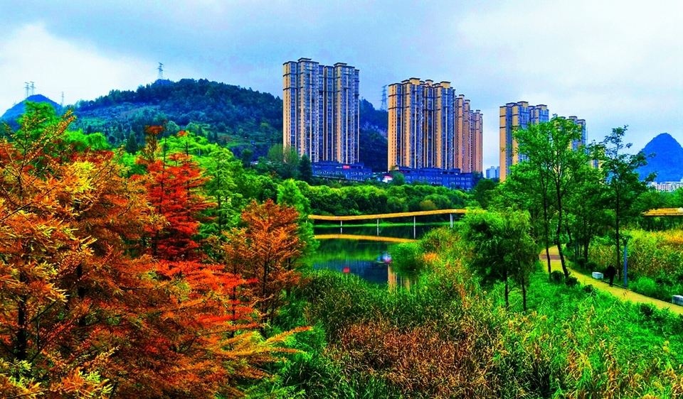 貴州六盤水明湖國家濕地公園：深秋景色怡人好風光