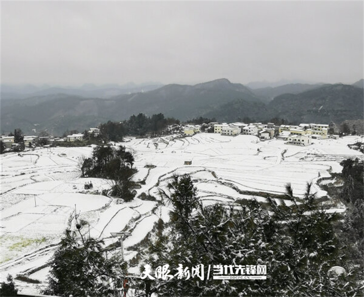 花溪高坡：梯田雪景美如畫