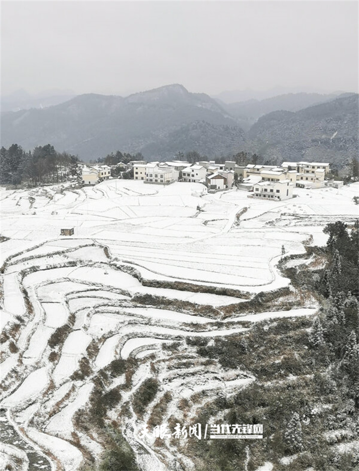 花溪高坡：梯田雪景美如畫